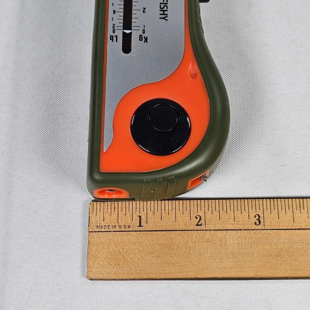Multi-Function Fishing Tool Scale Tape Measure LED Light Knife Green Orange
